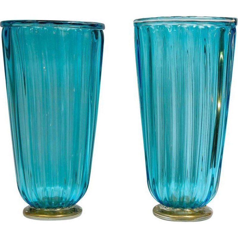 Suite de 2 vases vintage en verre de Murano