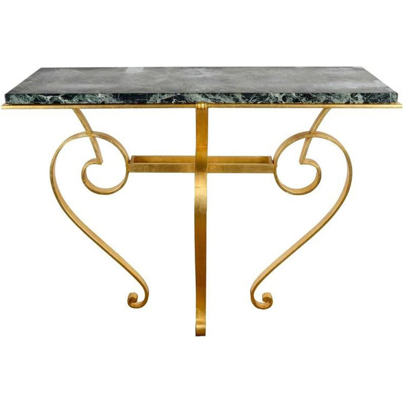 Vintage console in iron and marble