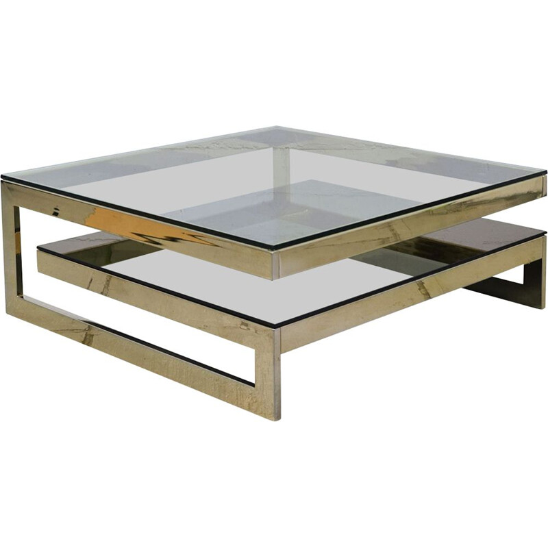 Vintage gold-plated coffee table by Belgo Chrome