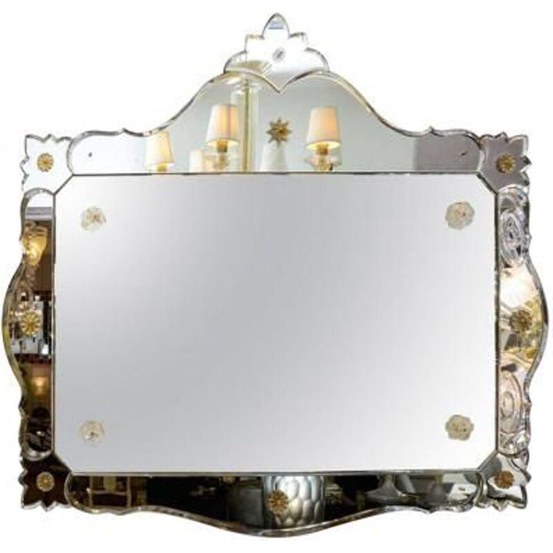 Vintage Italian decorative mirror in fiberglass