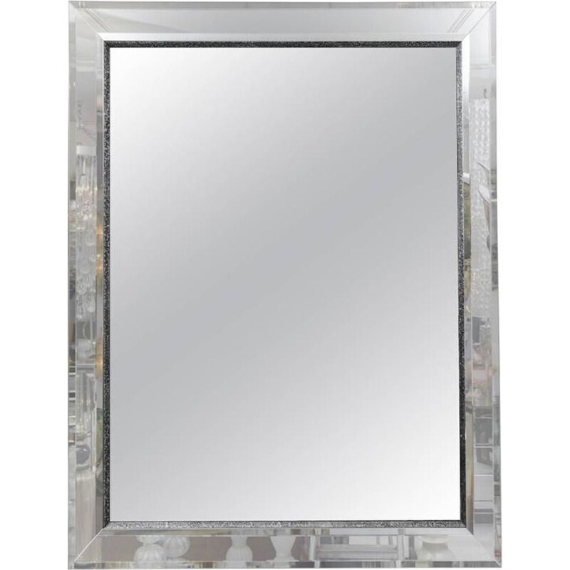 Vintage Italian mirror in silvered metal