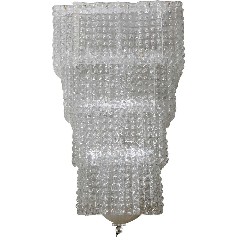 Vintage square chandelier made of Murano glass 1970