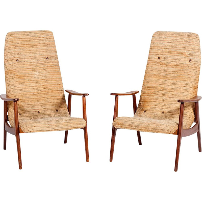 Set of 2 vintage armchairs "Senior" by Louis van Teeffelen for WéBé