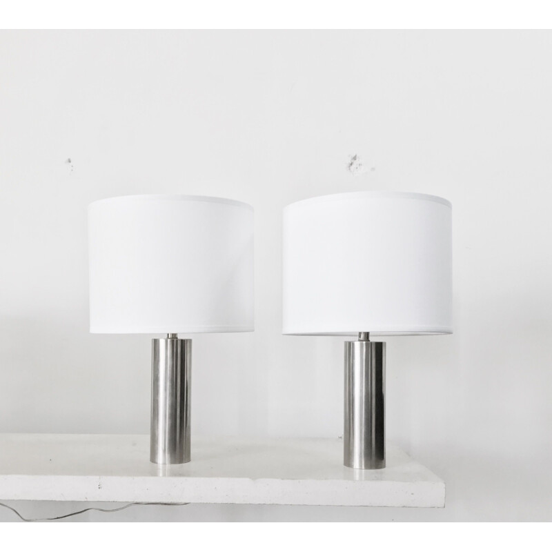 Set of 2 French white lamps