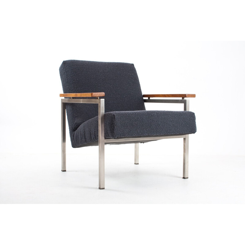 Easy chair model 30 in fabric, metal and beechwood, Gijs VAN DER SLUIS - 1960s