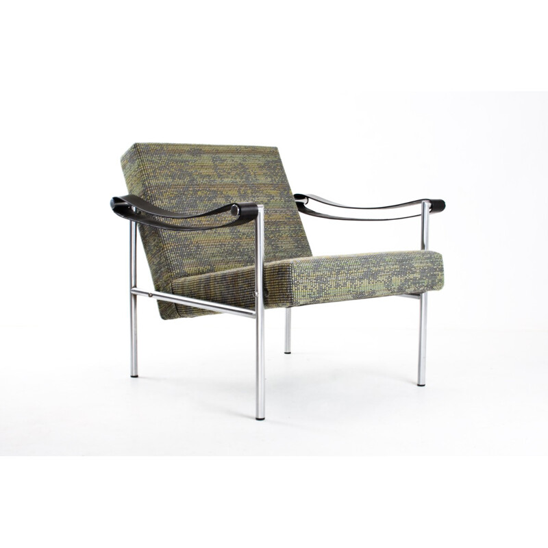Easy chair SZ38 in fabric, leather and metal, Martin VISSER, T Spectrum edition - 1960s