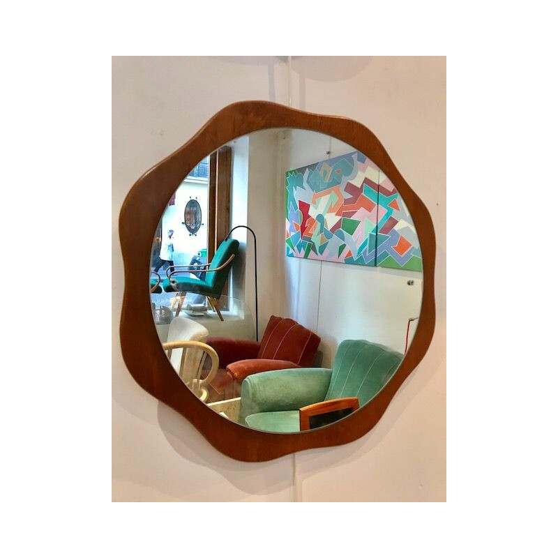 Vintage Scandinavian mirror in teak