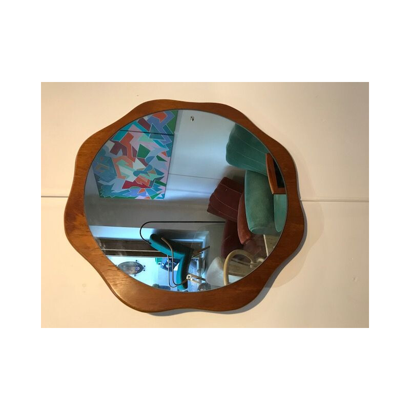 Vintage Scandinavian mirror in teak