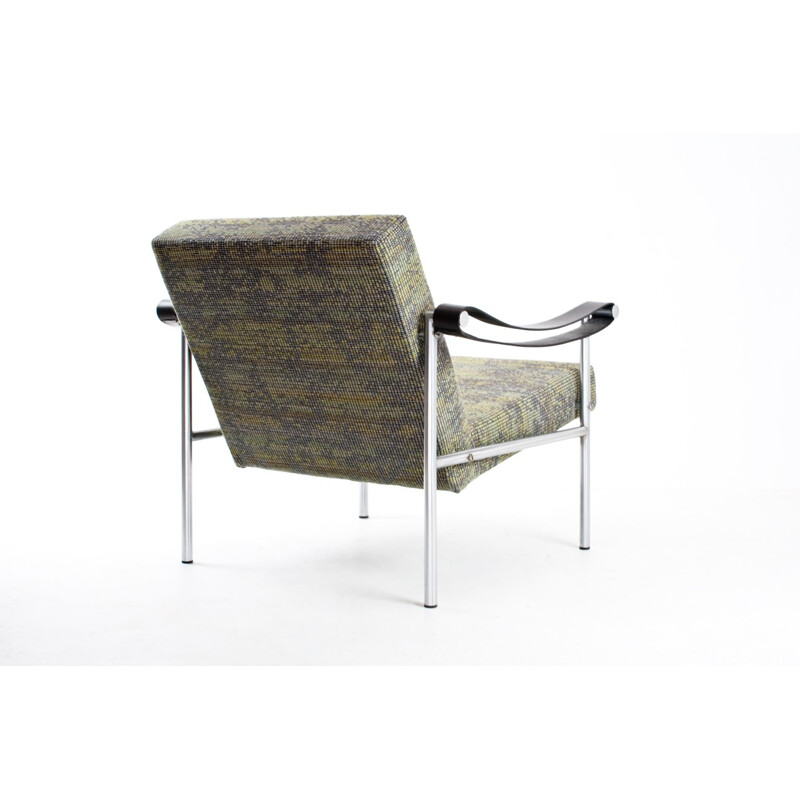 Easy chair SZ38 in fabric, leather and metal, Martin VISSER, T Spectrum edition - 1960s