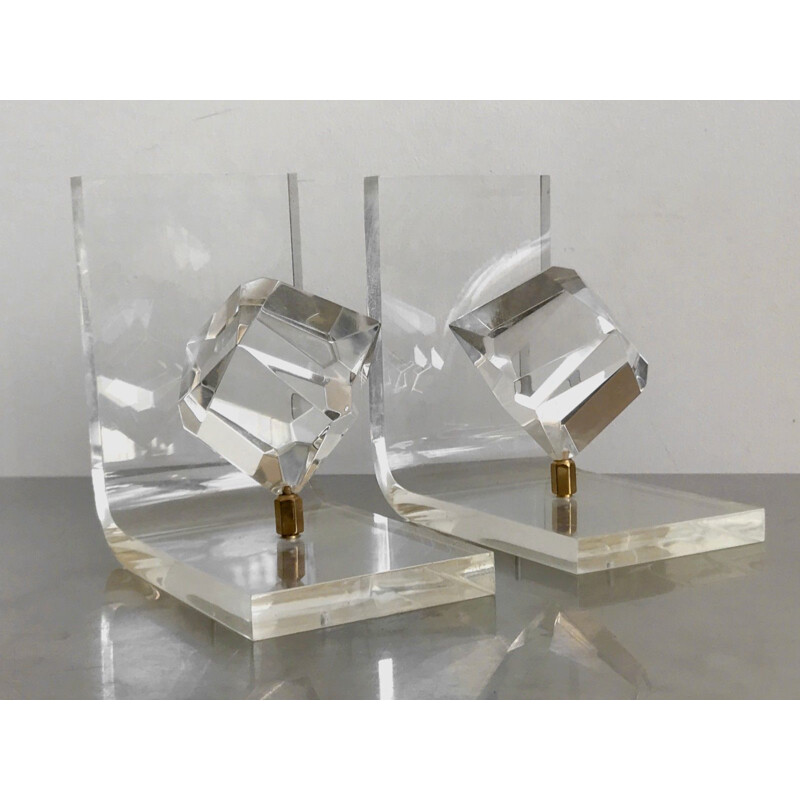 Pair of bookends in plexiglass