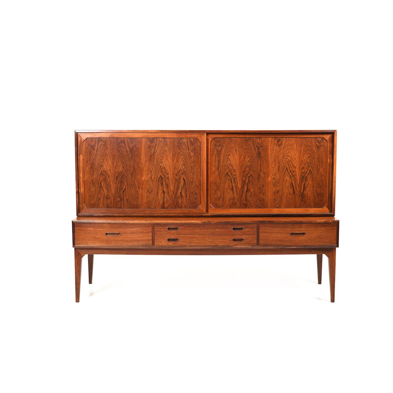 Vintage danish highboard in rosewood by Severin Hansen