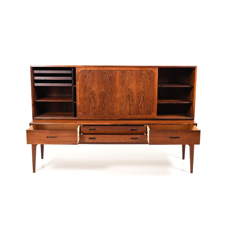 Vintage danish highboard in rosewood by Severin Hansen