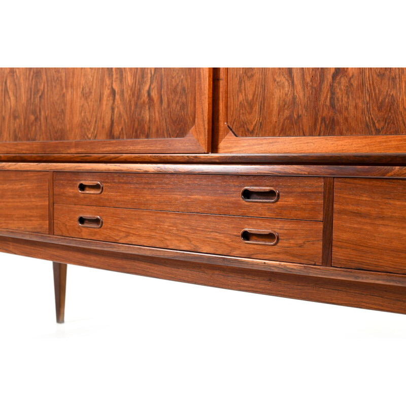 Vintage danish highboard in rosewood by Severin Hansen