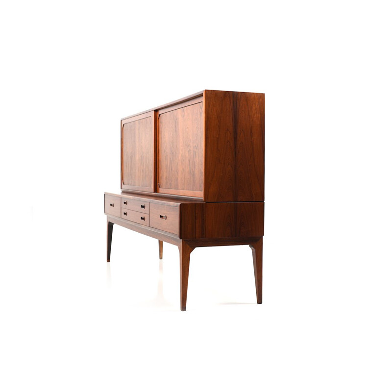 Vintage danish highboard in rosewood by Severin Hansen