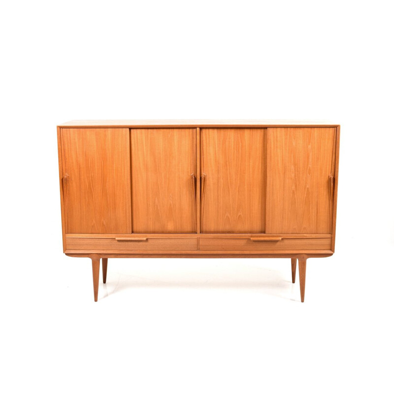 Vintage danish highboard in teak by Gunni Omann