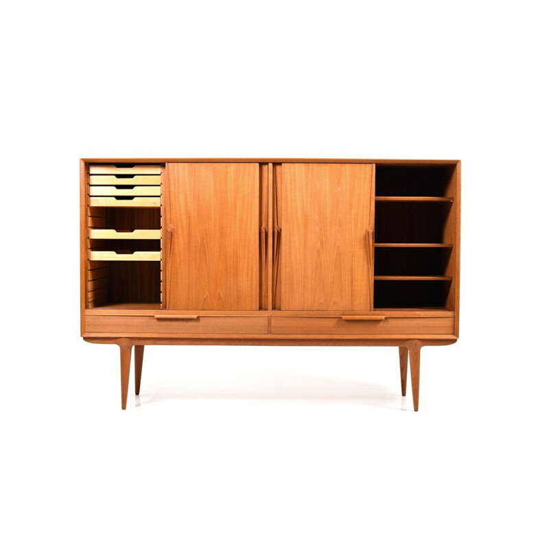 Vintage danish highboard in teak by Gunni Omann