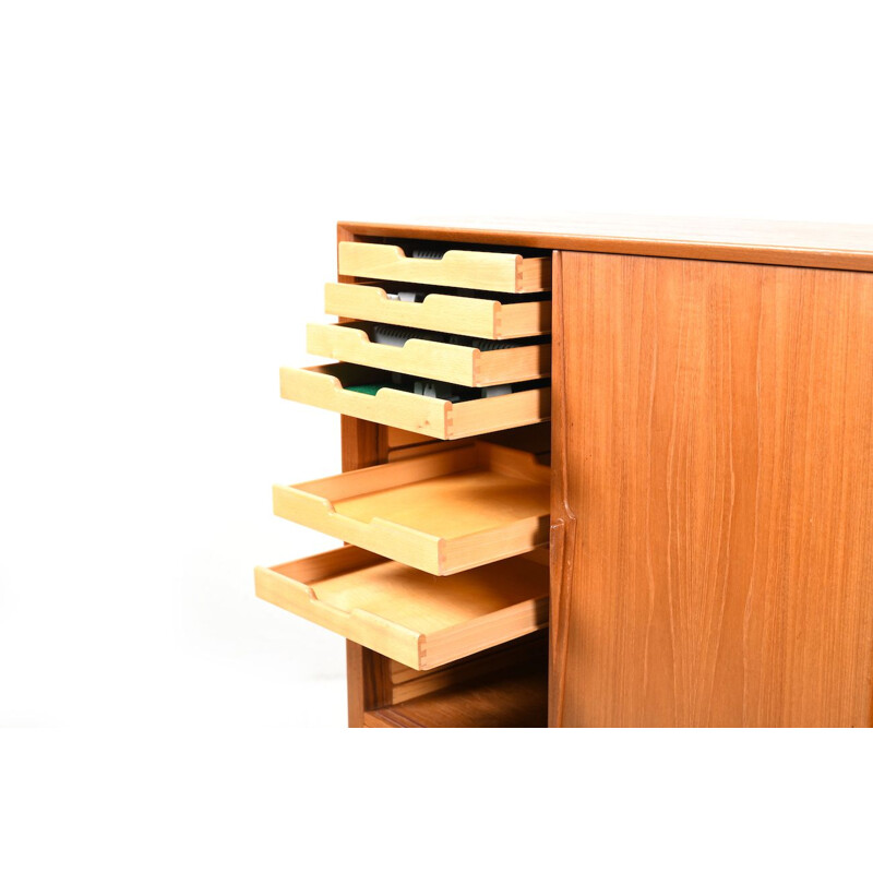 Vintage danish highboard in teak by Gunni Omann