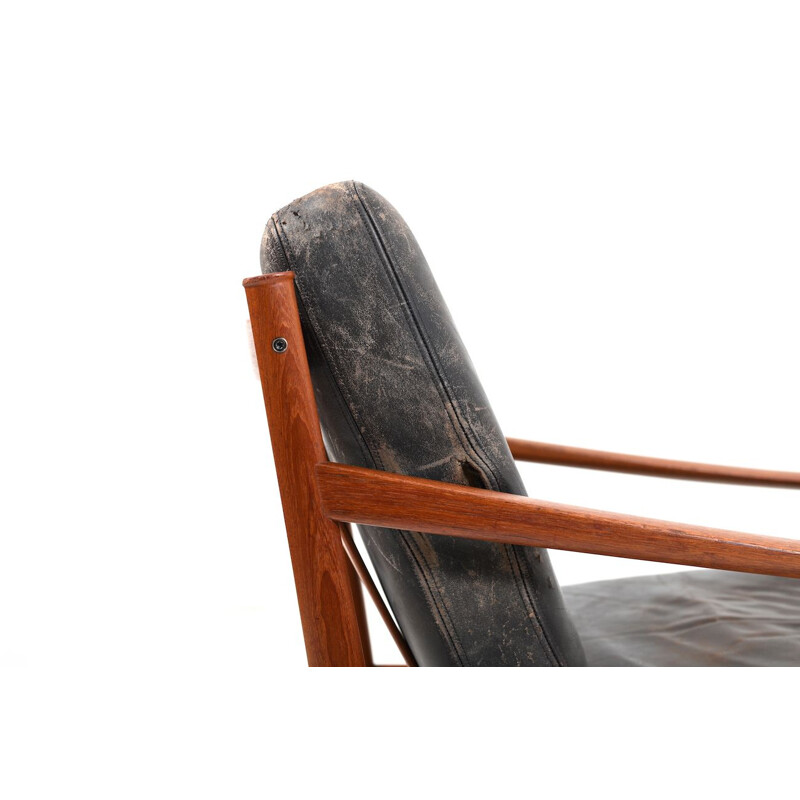 Vintage danish lounge chair and footstool by Peter Hvidt & Orla Mølgaard-Nielsen