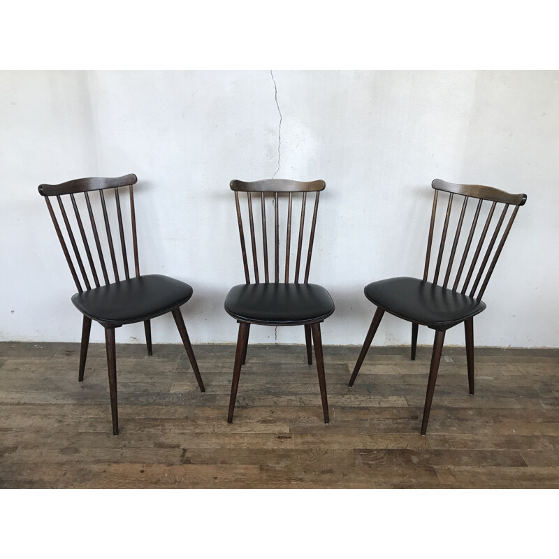 Suite de 3 chaises vintage baumann modele Menuet