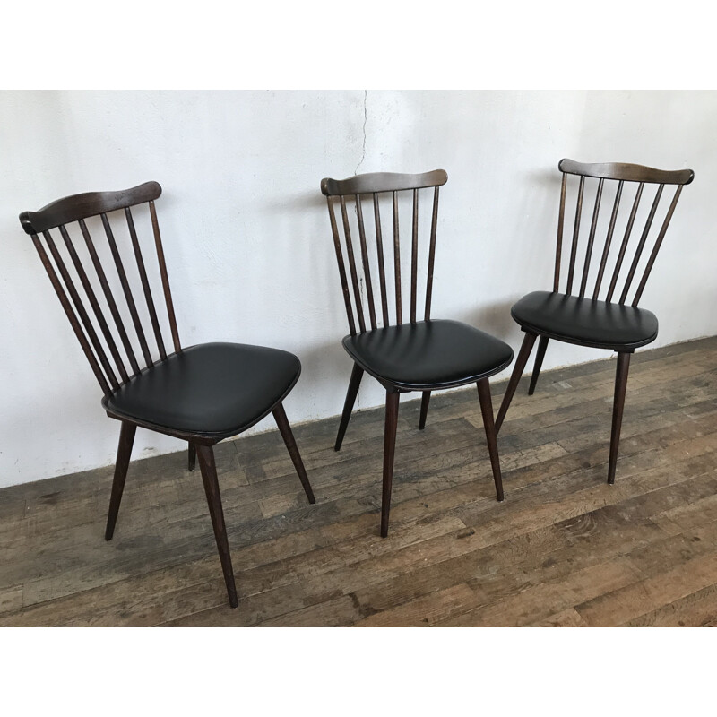 Suite de 3 chaises vintage baumann modele Menuet