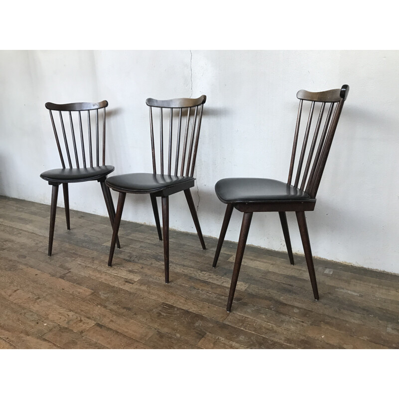 Set of 3  vintage chairs model baumann minuet
