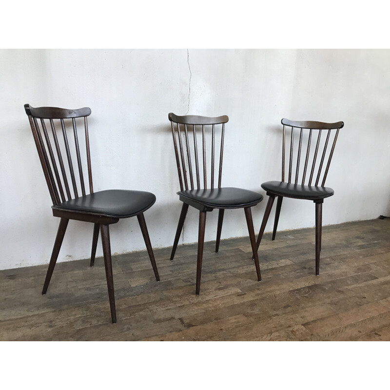 Set of 3  vintage chairs model baumann minuet