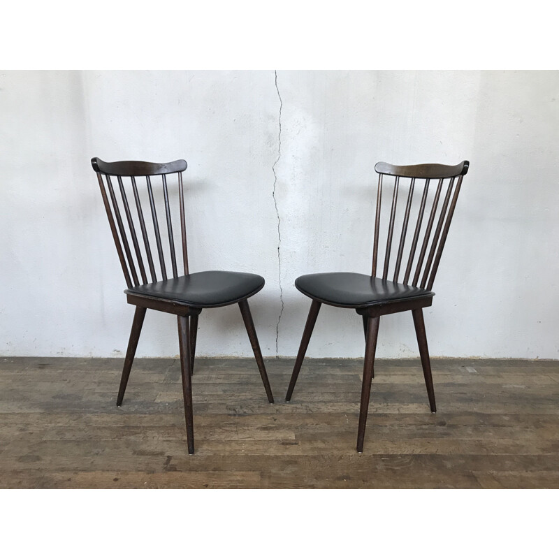 Suite de 3 chaises vintage baumann modele Menuet