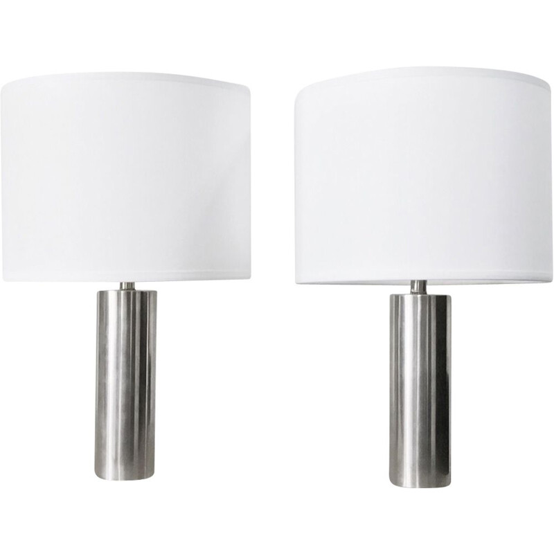 Set of 2 French white lamps