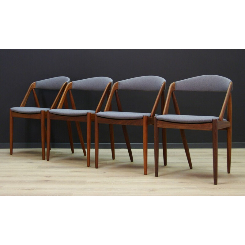 Set of 4 vintage Kristiansen scandinavian chairs 1970