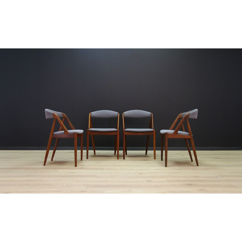 Set of 4 vintage Kristiansen scandinavian chairs 1970