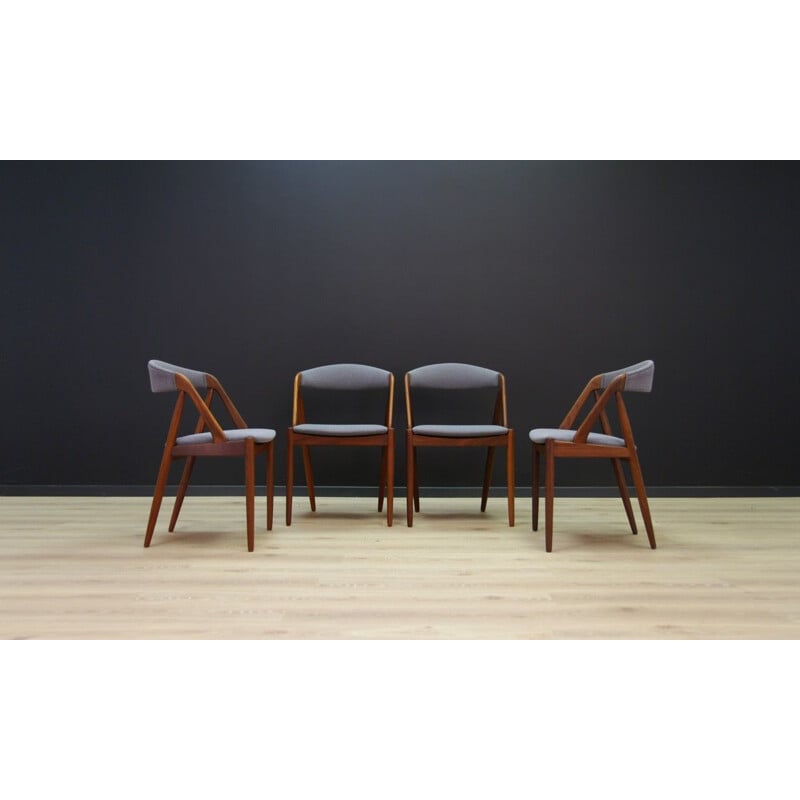 Set of 4 vintage Kristiansen scandinavian chairs 1970