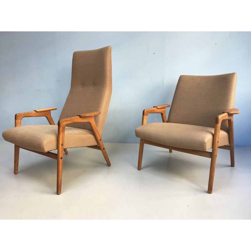 Set of 2 vintage Ruster amrchairs by Yngve Ekstrom 1960