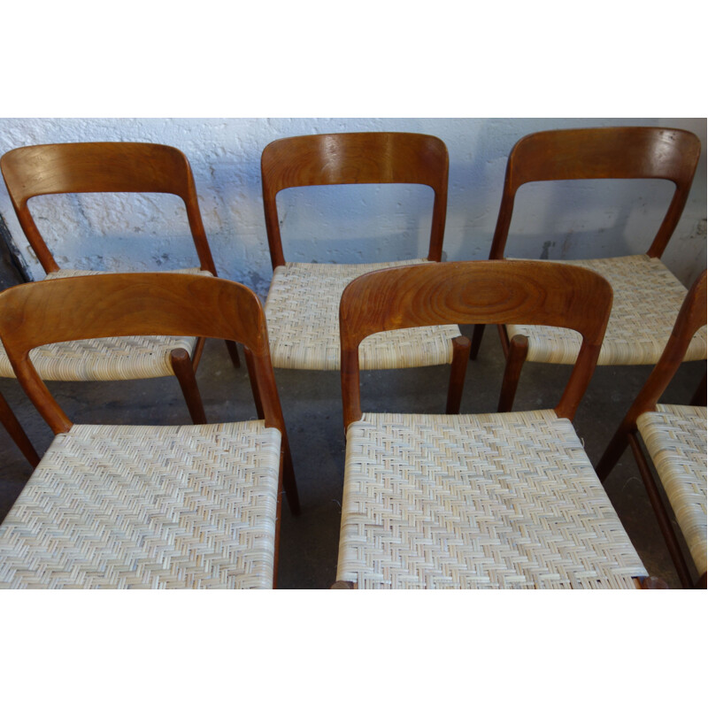 Set of 6 vintage Scandinavian O Niels Möller chairs 1960