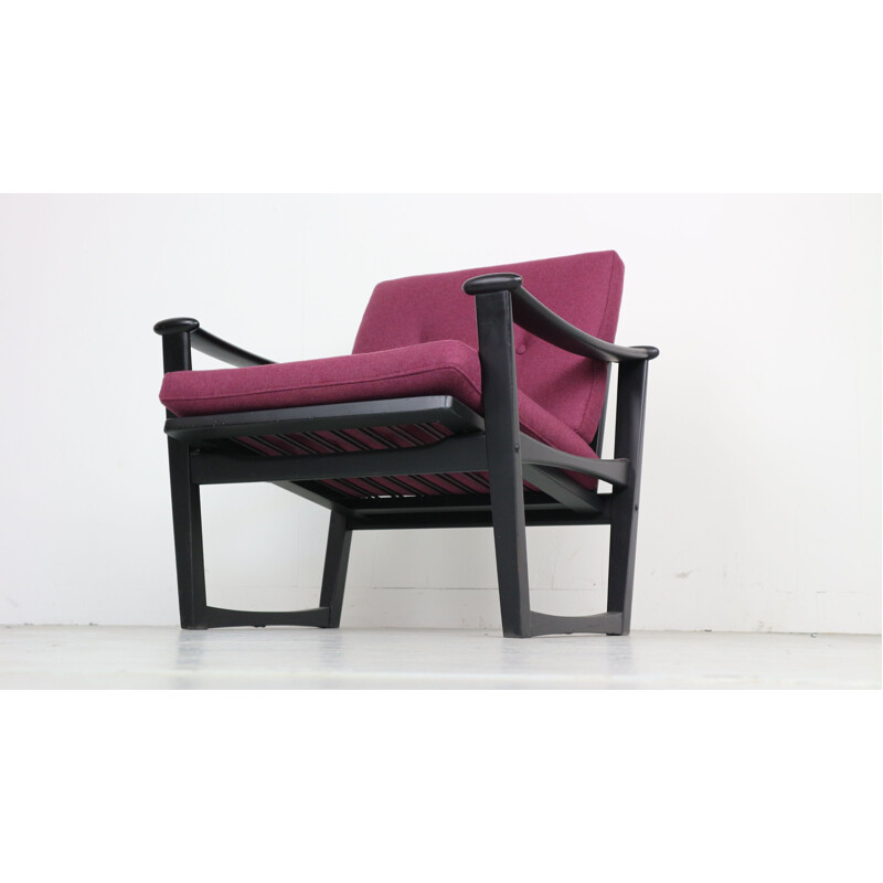 Vintage armchair in oakwood and wool by Pastoe 1960