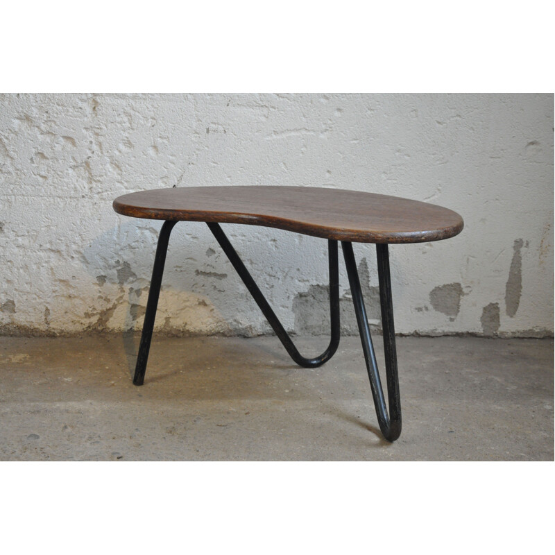 Wooden "Prefacto" coffee table, Pierre Guariche for Airborne - 1950