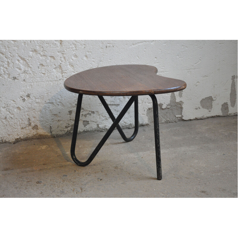 Wooden "Prefacto" coffee table, Pierre Guariche for Airborne - 1950