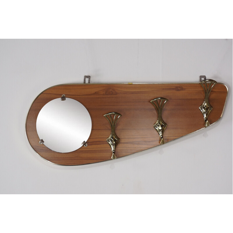 Vintage belgian wall coat rack 1950