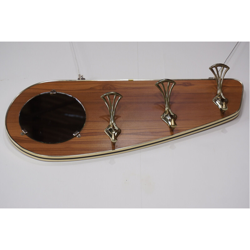 Vintage belgian wall coat rack 1950