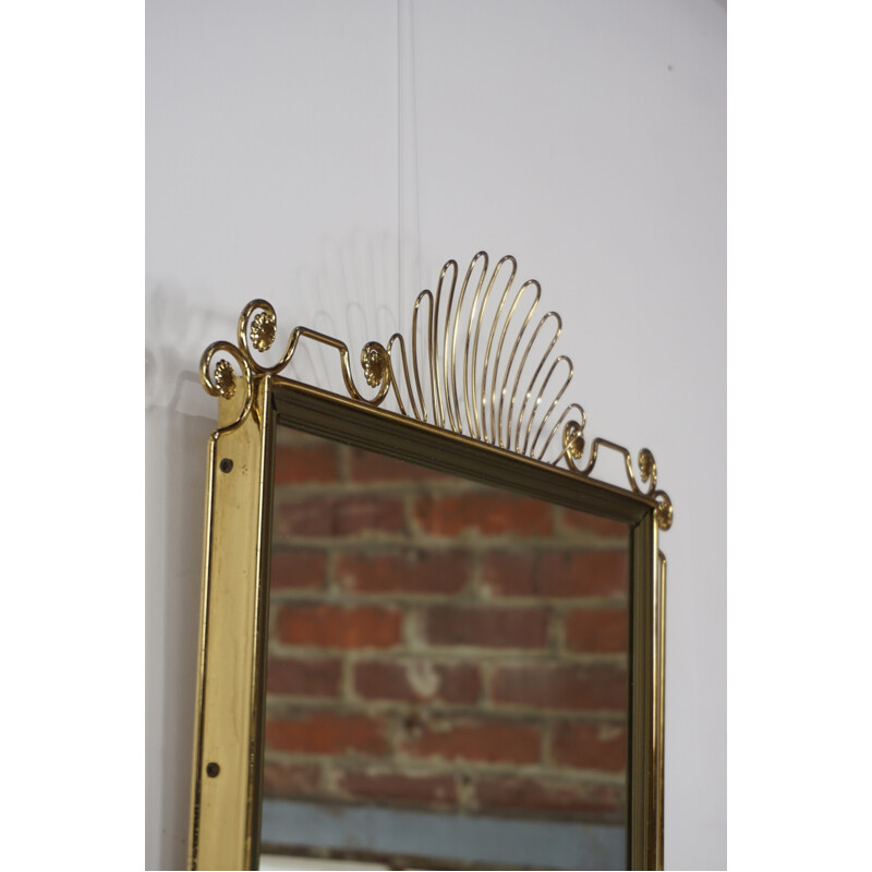 Vintage rectangular mirror in brass 1950