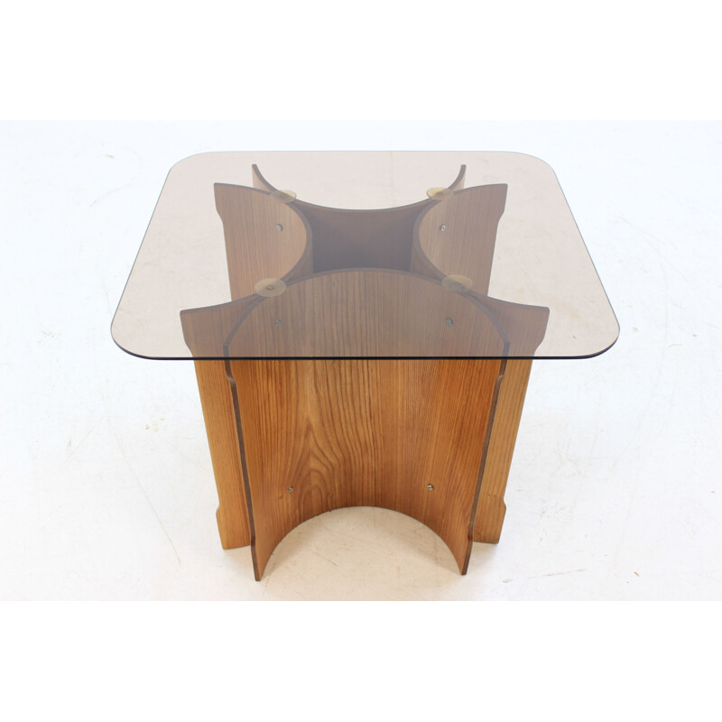 Table d'appoint scandinave vintage en bentwood plaqué