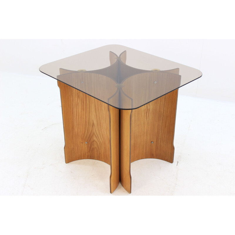 Table d'appoint scandinave vintage en bentwood plaqué