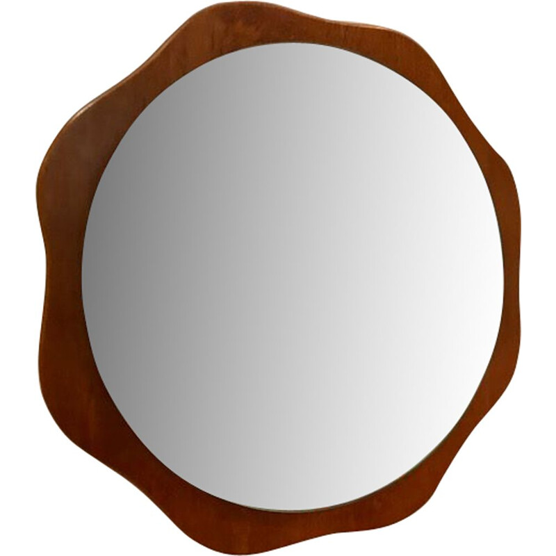 Miroir scandinave vintage en teck