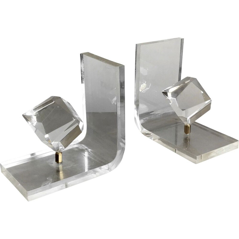 Pair of bookends in plexiglass