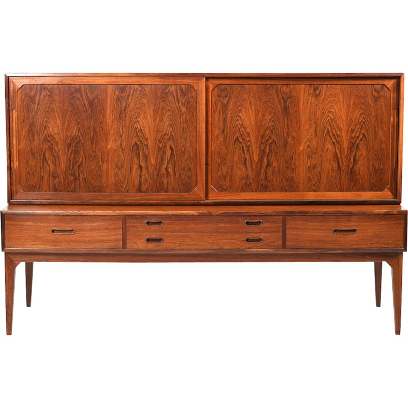 Vintage danish highboard in rosewood by Severin Hansen