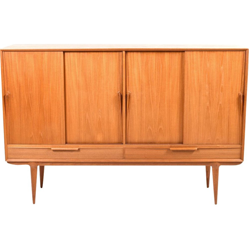 Vintage danish highboard in teak by Gunni Omann