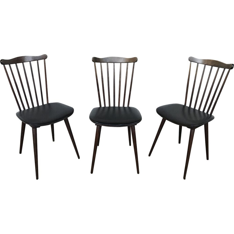 Suite de 3 chaises vintage baumann modele Menuet