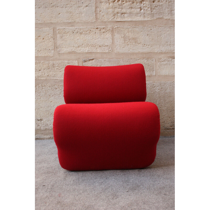 Vintage red armchair "Etcetera" by Jan Ekselius