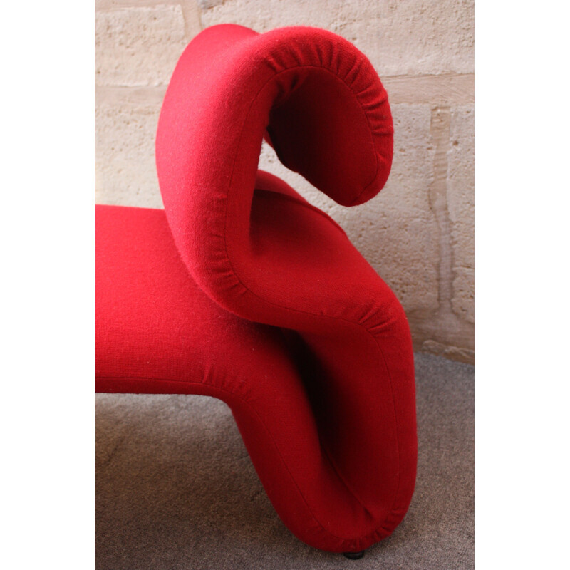 Vintage red armchair "Etcetera" by Jan Ekselius
