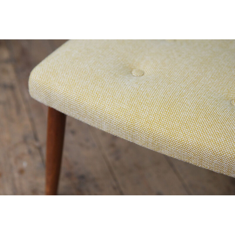 Yellow Curved Footstool