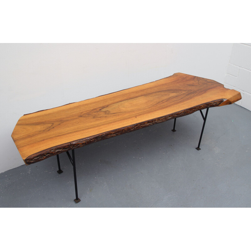 Vintage walnut coffee table, Germany 1950